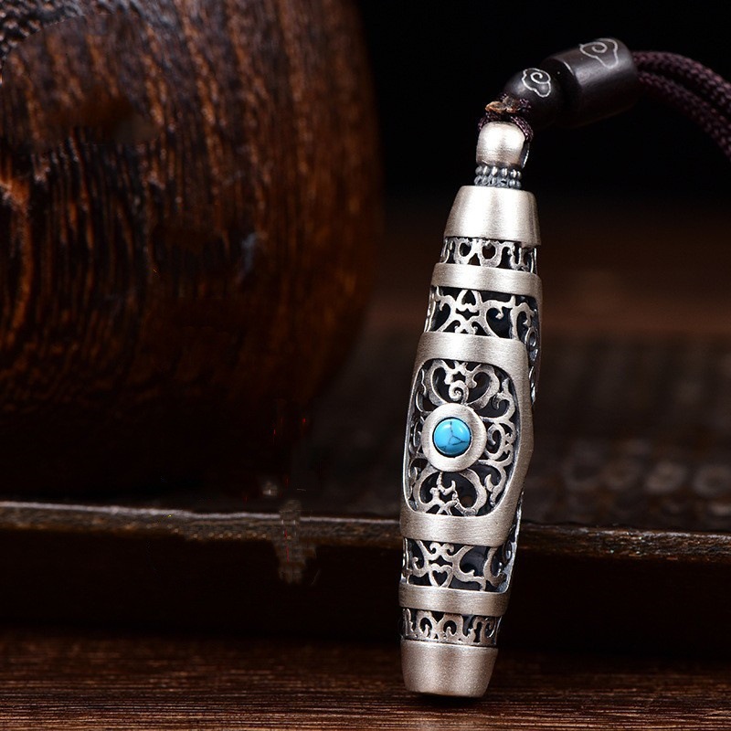 新品新款三眼天珠吊坠复古镂空民