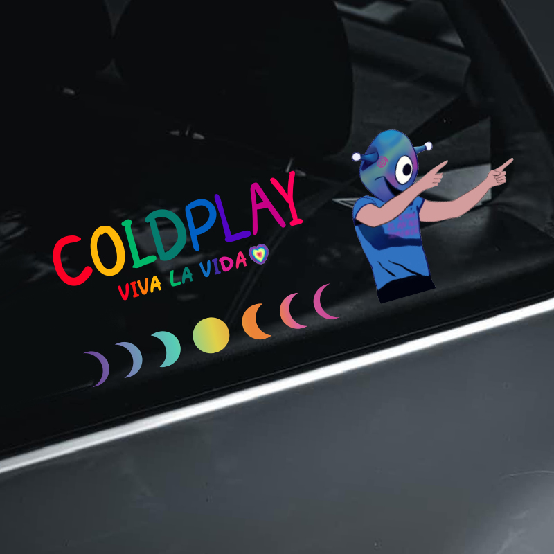 酷玩乐队coldplay香港首尔演唱会个性创意应援汽车贴纸行李箱防水