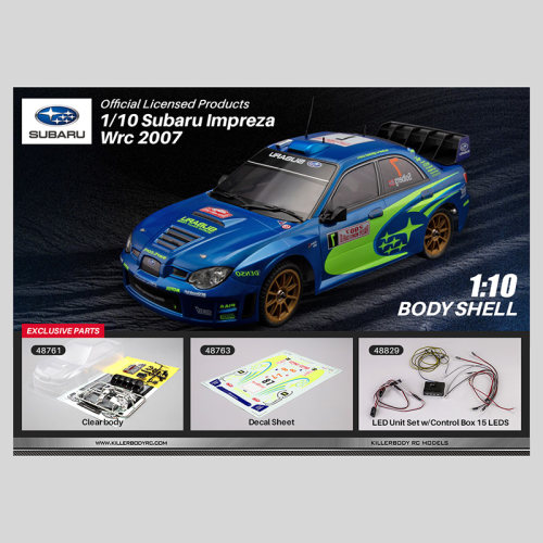 Killerbody1:10SUBARU斯巴鲁翼豹车壳专属配件RC模型玩具车RC套件