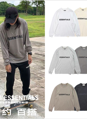 FotiGmanClub FOG ESSENTIALS复线胸前立体字母圆领宽松长袖TEE恤