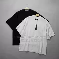 Fotigmanclub Essentials Main Line La Limited Edition Ribbed Knit Reverse Label Loose Short-Sleeve Tee Shirt