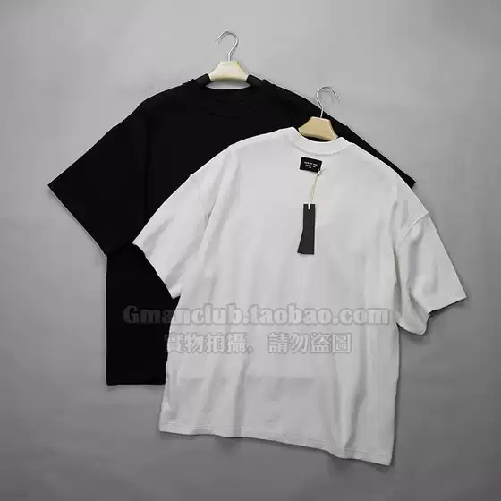 Fotigmanclub Essentials Main Line La Limited Edition Ribbed Knit Reverse Label Loose Short-Sleeve Tee Shirt