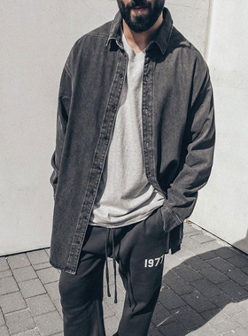 FotiGmanClub FOG ESSENTIALS 八季主线水洗中长宽松牛仔衬衫外套
