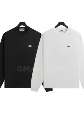 FotiGmanClub KITH字母印花 成衣水洗经典全棉纯色打底长袖TEE恤