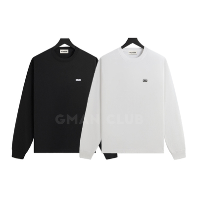 FotiGmanClub KITH字母印花 成衣水洗经典全棉纯色打底长袖TEE恤