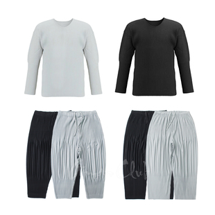 TEE恤七分九分裤 圆领长袖 日系褶皱纯色打底衫 FotiGmanClub