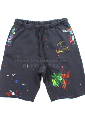 Gman高街 VIRGIL GALLERY DEPT 荧光漆涂鸦泼墨复古休闲卫裤短裤