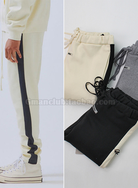 Gman高街 FOG ESSENTIALS 复线第六季加绒拼色卫裤运动休闲长裤男