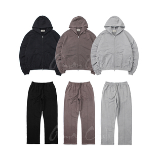 休闲直筒长卫裤 连帽开衫 重磅复古水洗做旧拉链开衫 FotiGmanClub