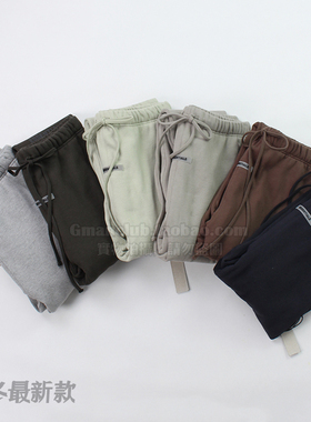 Gman高街 FOG ESSENTIALS 秋冬新款反光加绒运动休闲长裤抽绳卫裤