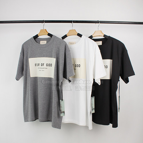 Gman高街 FOG ESSENTIALS 6th第六季限定款前胸贴布字母短袖TEE恤