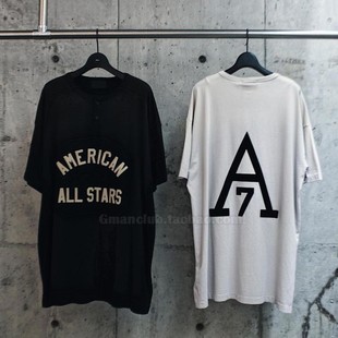 7th植绒印花亨利领短袖 Gman高街 主线第七季 ESSENTIALS TEE恤 FOG