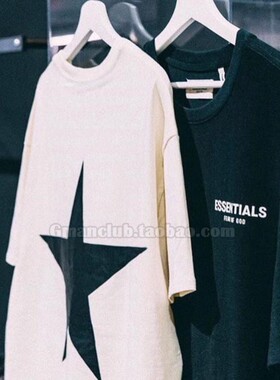 FotiGmanClub ESSENTIALS 复线五角星印花宽松全棉圆领短袖TEE恤