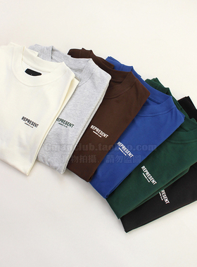 FotiGmanClub REPRESENT字母印花全棉宽松男女夏季短袖TEE恤潮夏