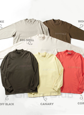 FotiGmanClub FOG ESSENTIALS复线第八季立体字宽松圆领长袖TEE恤