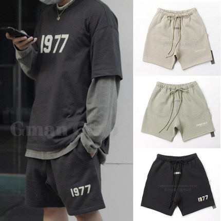 Gman高街 FOG ESSENTIALS 复线第八季1977植绒宽松抽绳休闲短裤夏