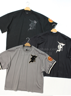 Gman高街 FOG ESSENTIALS 第五季F字网眼球衣棒球短袖TEE恤比伯