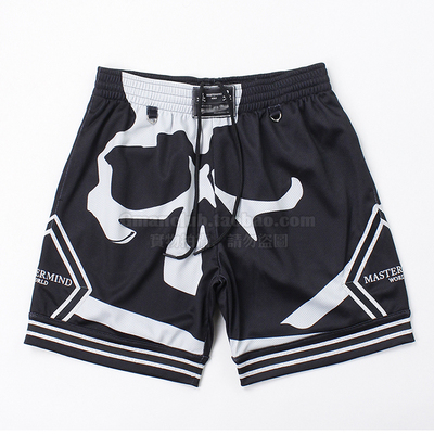 MMJ联名骷髅头刺绣网眼短裤