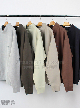 Gman高街 FOG ESSENTIALS 复线潮牌宽松情侣加绒高领套头立领卫衣