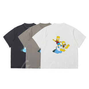 FotiGmanClub TEE恤 Vintage复古做旧水洗辛普森反穿纯棉宽松短袖