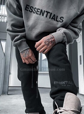 FotiGmanClub FOG ESSENTIALS 复线反光加绒运动休闲长裤抽绳卫裤