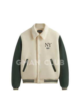 FotiGmanClub KITH联名同款 纽约限定款进口羊毛棒球服夹克外套