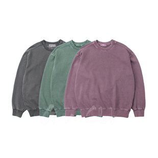 FotiGmanClub 卫衣 重磅复古Vintage水洗做旧宽松圆领套头长袖