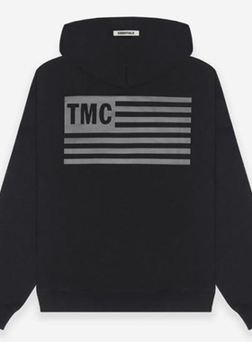 Gman高街 Fog Essentials LA限定TMC黑色3M加绒连帽衫套头卫衣