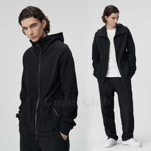 GmanClub 卫衣连帽衫 暗黑先锋缉明线立体裁剪修身 开衫 长袖 Foti