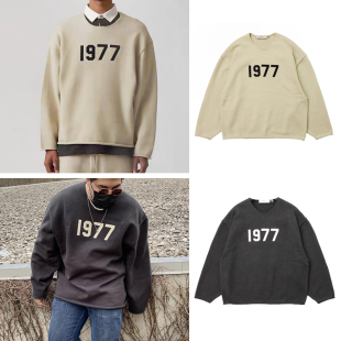 1977刺绣复线厚实宽松针织衫 ESSENTIALS 圆领毛衣潮 FOG Gman高街