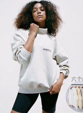 Gman高街 FOG ESSENTIALS 新款复线反光加绒宽松套头立领长袖卫衣