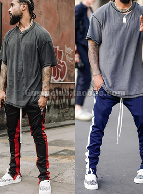Gman高街 FOG ESSENTIALS 主线第五季拼色拉链运动休闲直筒长裤