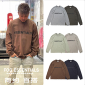 ESSENTIALS复线立体字母宽松全棉圆领长袖 FotiGmanClub FOG TEE恤