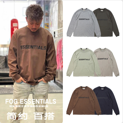 FotiGmanClub ESSENTIALS 复线立体字母宽松全棉圆领长袖TEE恤