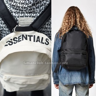 复线字母印花双肩背包书包瑕疵清仓特价 ESSENTIALS FOG Gman高街