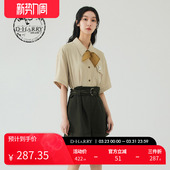 衬衫 卡其色不规则袋盖短袖 迪哈利夏新款 DH232D96261D HARRY
