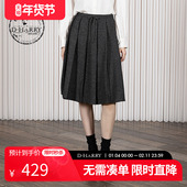 复古百搭羊毛深灰色长裙DH254M62961T 新款 HARRY 迪哈利2025冬季