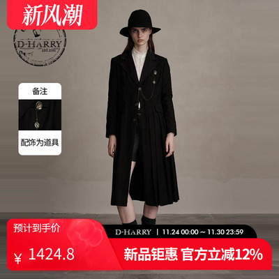 D-HARRY/迪哈利黑色外套式连衣裙