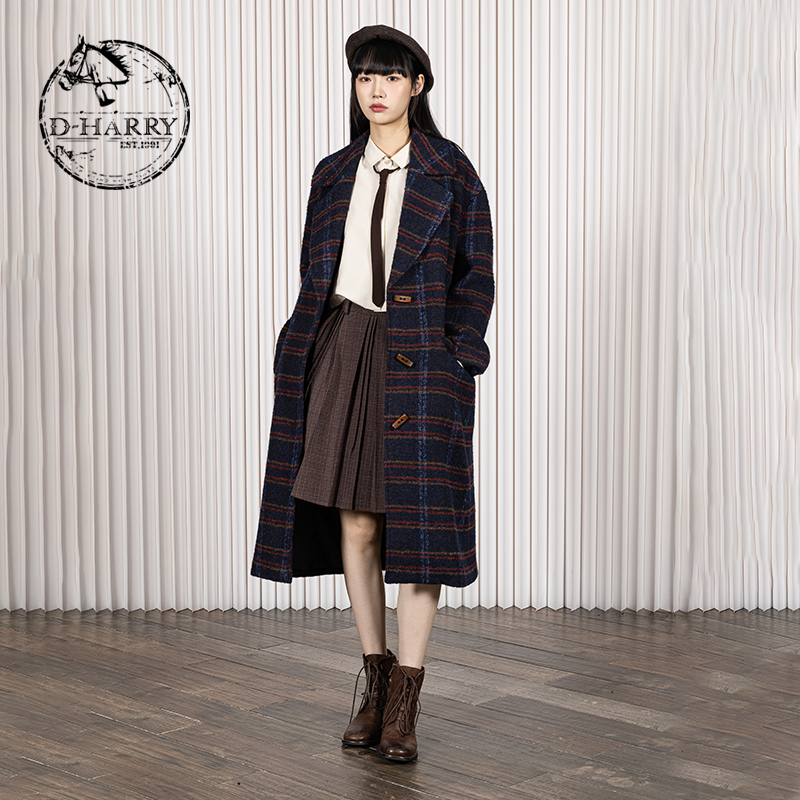 D-HARRY/迪哈利格纹大衣外套