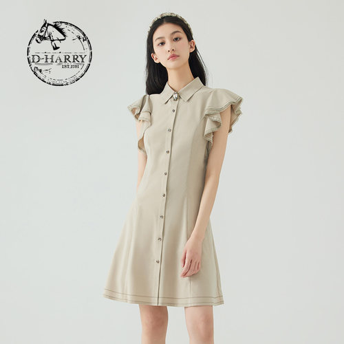 甜美简约，纯色系带，宽松套头