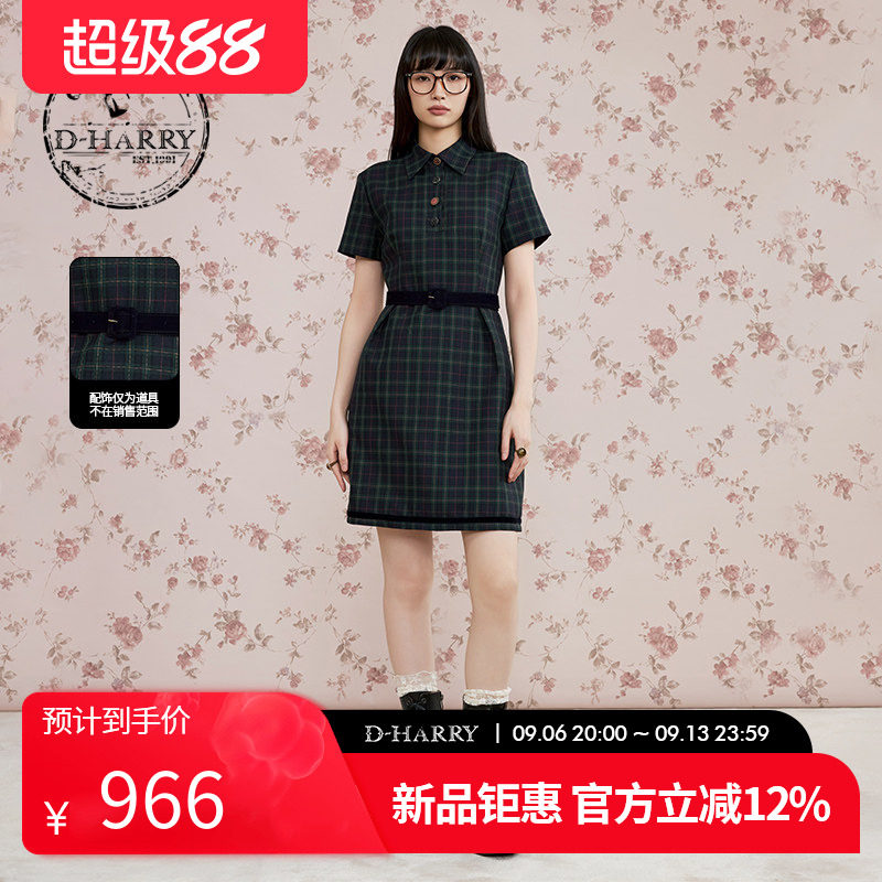D-HARRY/迪哈利短袖格子连衣裙图片