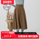 迪哈利新款 HARRY 通勤显瘦咖啡色长裙DH234M96726D