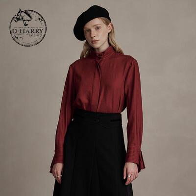 D-HARRY/迪哈利酒红色长袖衬衫