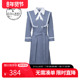 迪哈利新款 HARRY 复古学院风通勤条纹连衣裙DH231J96003D