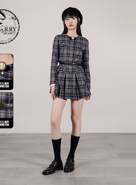 D-HARRY/迪哈利2025秋季新款时尚通勤格纹长袖连衣裙DH253J62828T