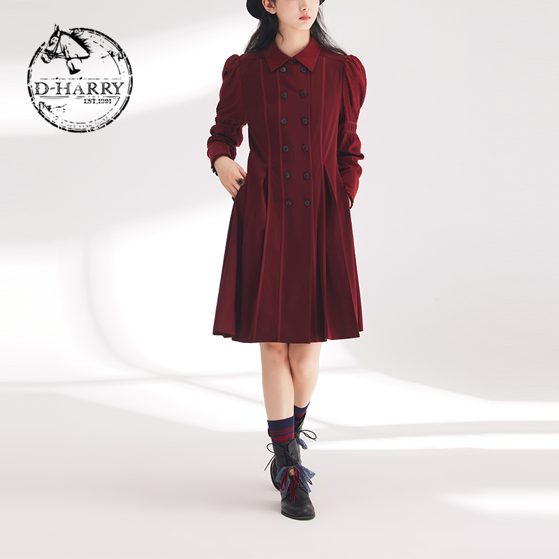 D-HARRY/迪哈利深红色连衣裙