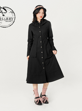 D-HARRY/迪哈利春秋款上新女黑色时尚百搭连衣裙DH231J95955D