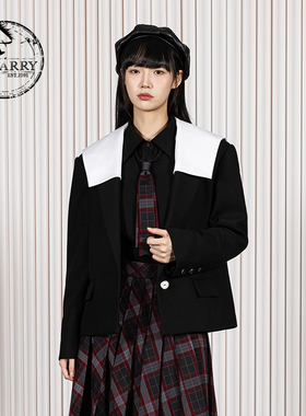 D-HARRY/迪哈利2025冬季新款通勤羊毛黑色西装外套DH254A62923T