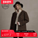 明星同款 HARRY 迪哈利冬新款 圆领咖色大衣DH244F97869D