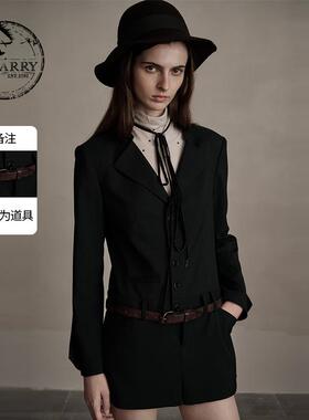 D-HARRY/迪哈利冬新款宽松舒适绿色西装式连衣裙DH244J97809D